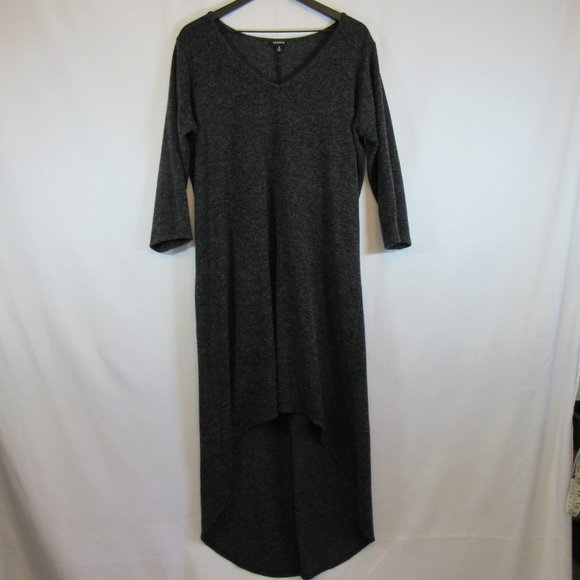 torrid Dresses & Skirts - Torrid Gray High Low V Neck Knit Sweater Dress